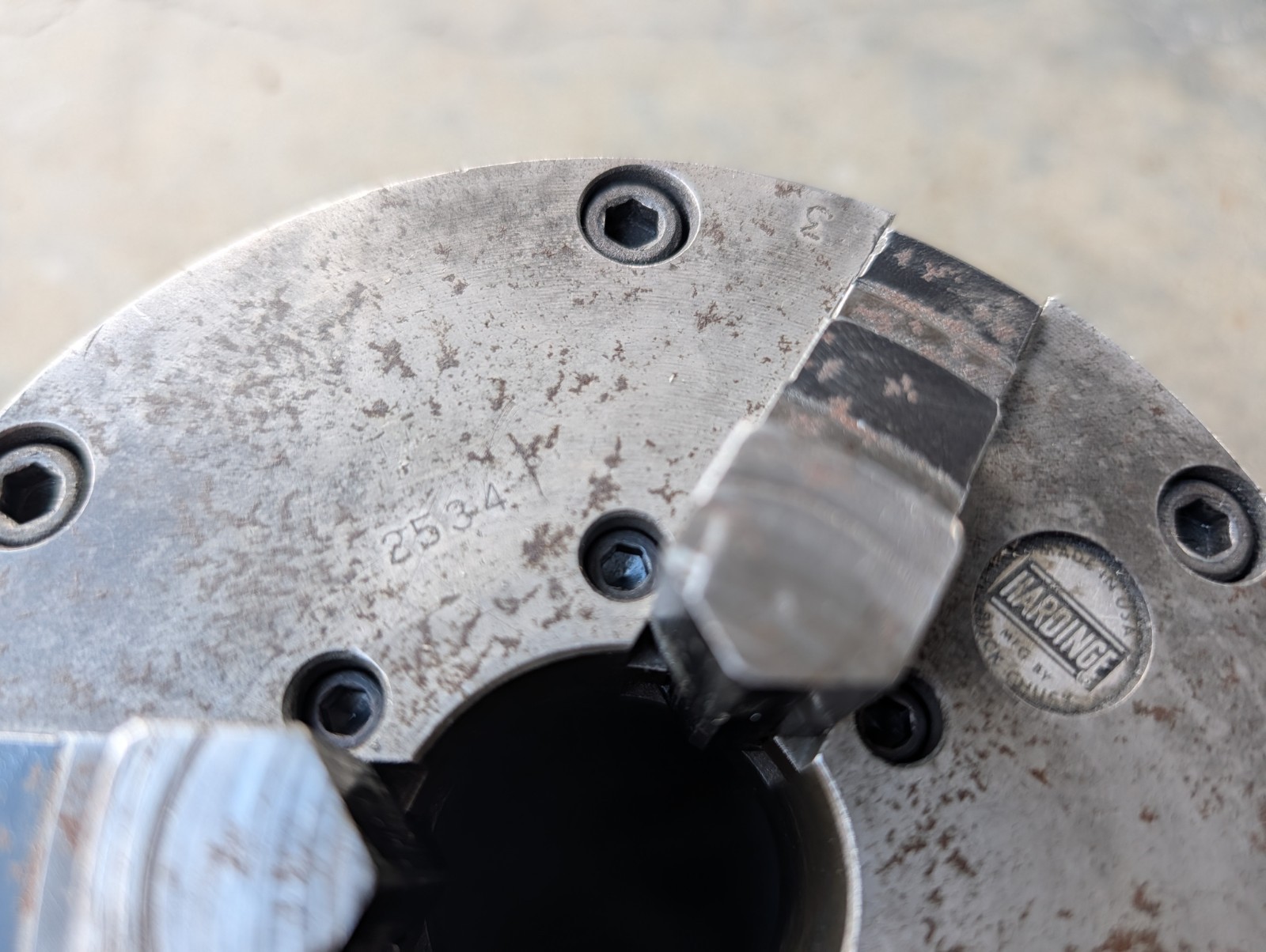 Hardinge Buck Chuck 5" 3-Jaw Adjust-Tru Lathe Chuck w/ Taper Lock Mount