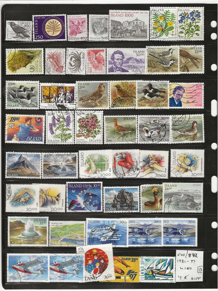 ICELAND...Sc #545/892...Used...1981/97...48 Diff...Some Nice Topicals