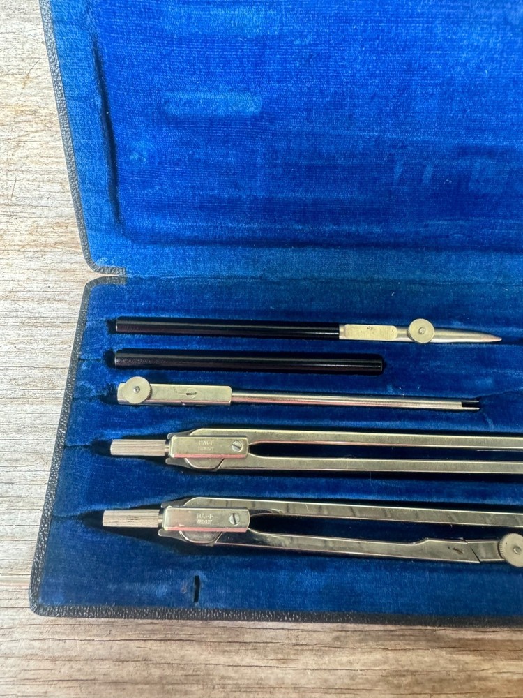 Haff Drafting Compass Set Techniker Vintage Geometry Drawing Instrument Case
