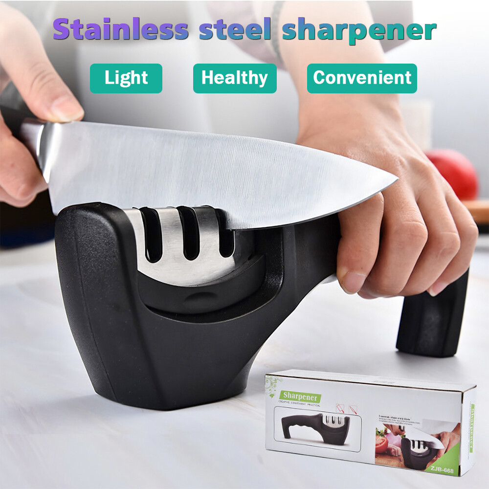 Knife Sharpener Professional Ceramic Tungsten Kitchen Sharpening System 3 Stage