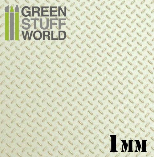 ABS Embossed Plasticard A4 - DIAMOND 1 mm Single Tread - Styrene Plastic Sheet