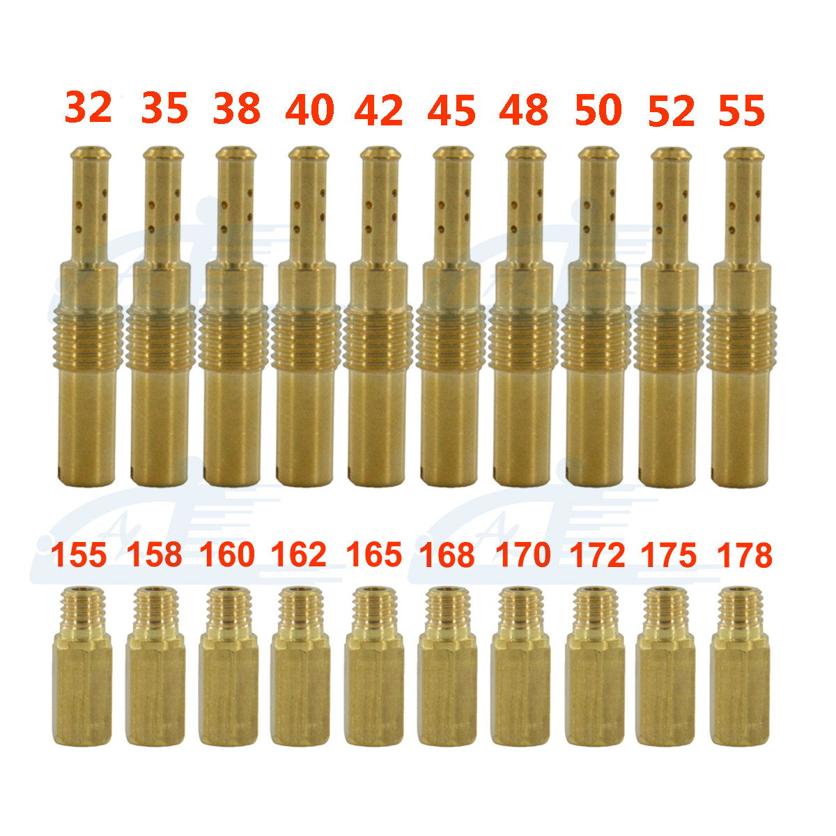 10Pcs Slow Pilot Jet & 10Pcs Carburetor Main Jet kit for Keihin PWK Carb Honda