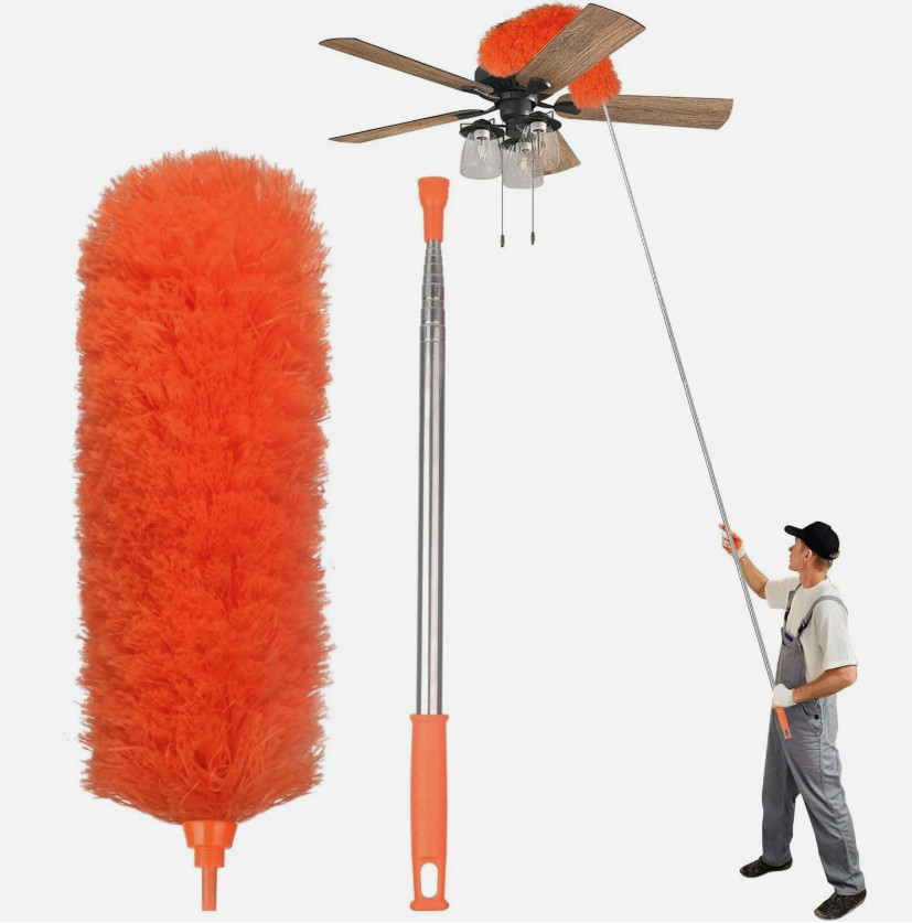 Microfiber Feather Duster Extendable Duster with 30'' to 100'' Telescoping Exten