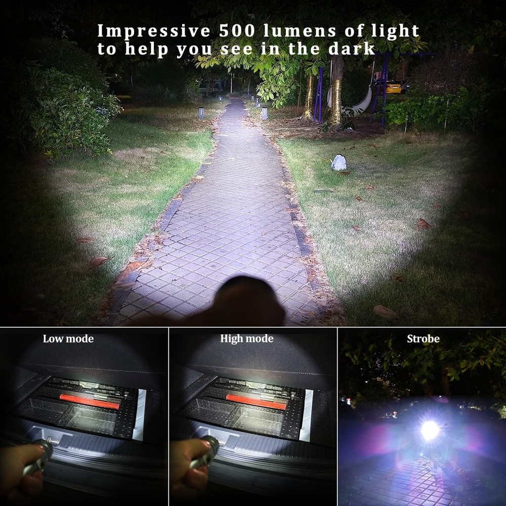 Small Flashlight Rechargeable with Diffuser 12 Volt Car Cigarette Lighter & U...