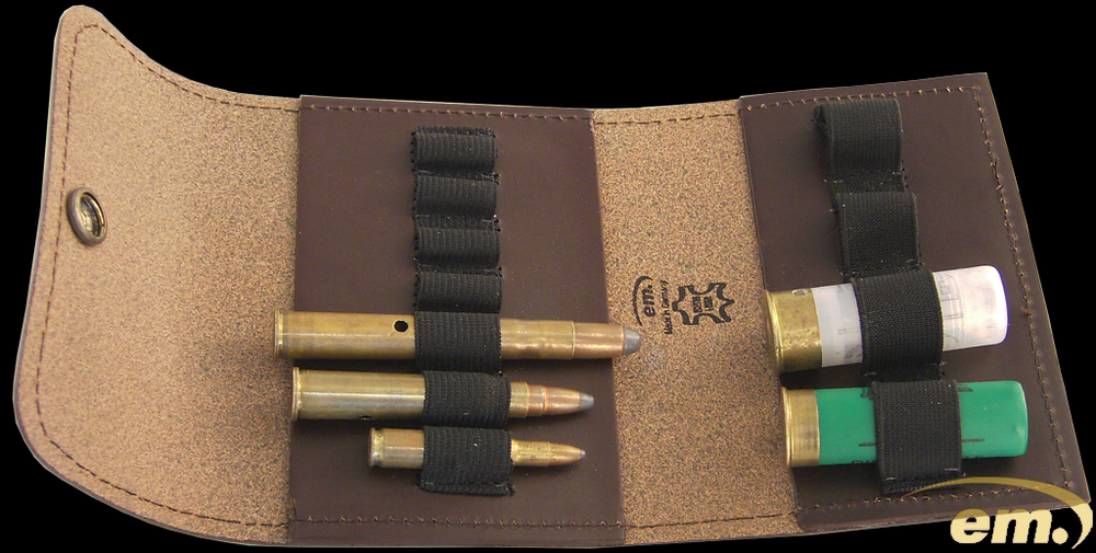 Leathern cartridge wallet for 7 large / 4 shells, brown
