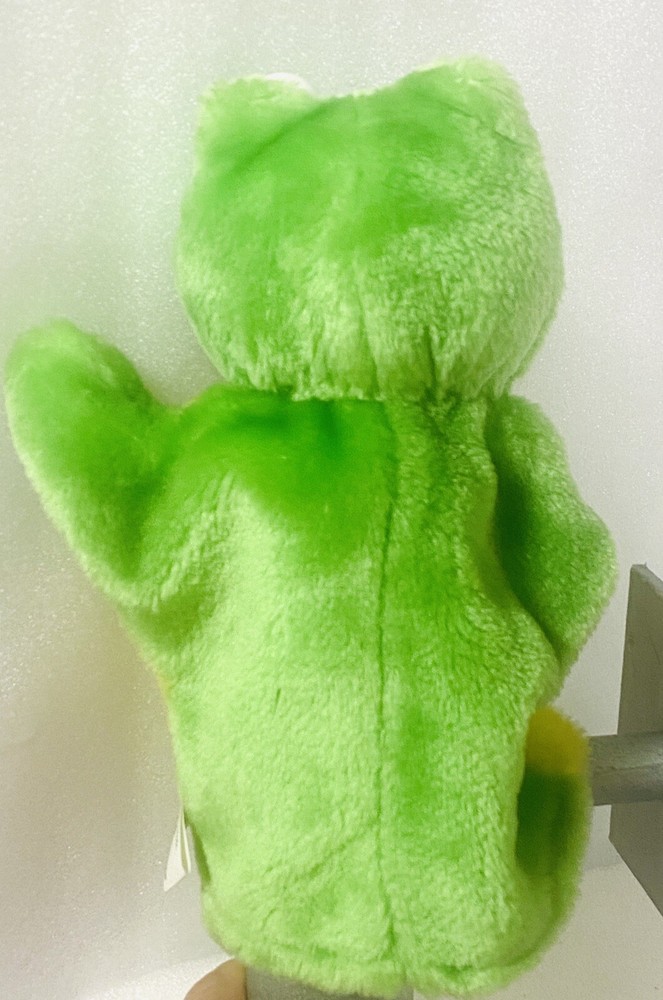 Frog Plush Puppet Bow Tie 9” Green Plushpups