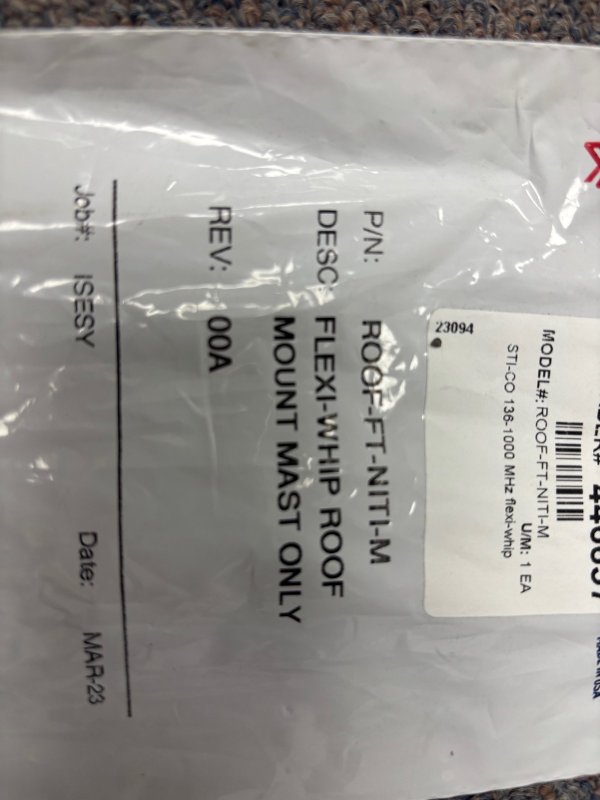 Stico Flexi-Whip Roof Mount Antenna ROOF-FT-NITI-M