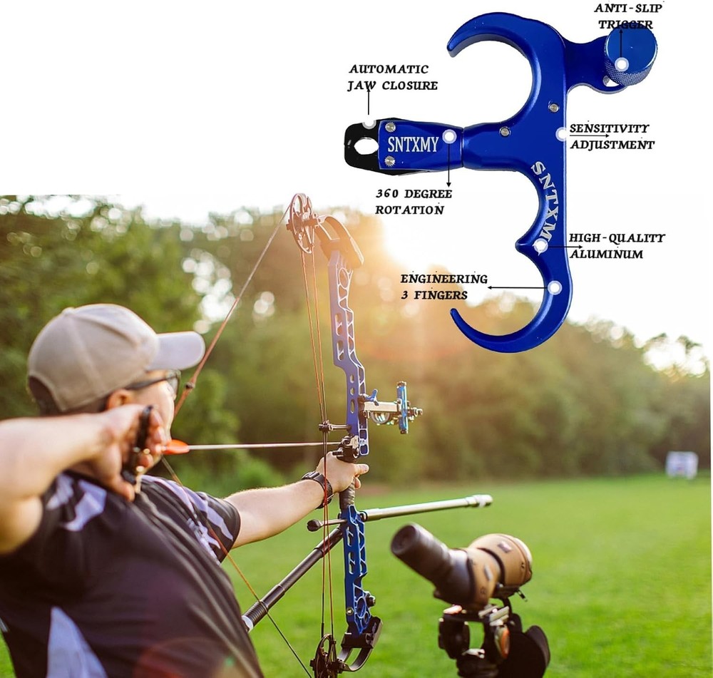 Durable Aluminum 4 Finger Thumb Release Trigger for Instant Arrow Release
