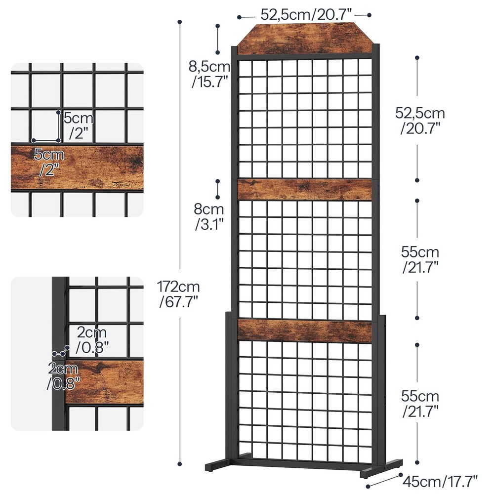 Grid Wall Panel 1.7' x 5.6' Ft Grid Display Rack, Gridwall Panel Display Stan...
