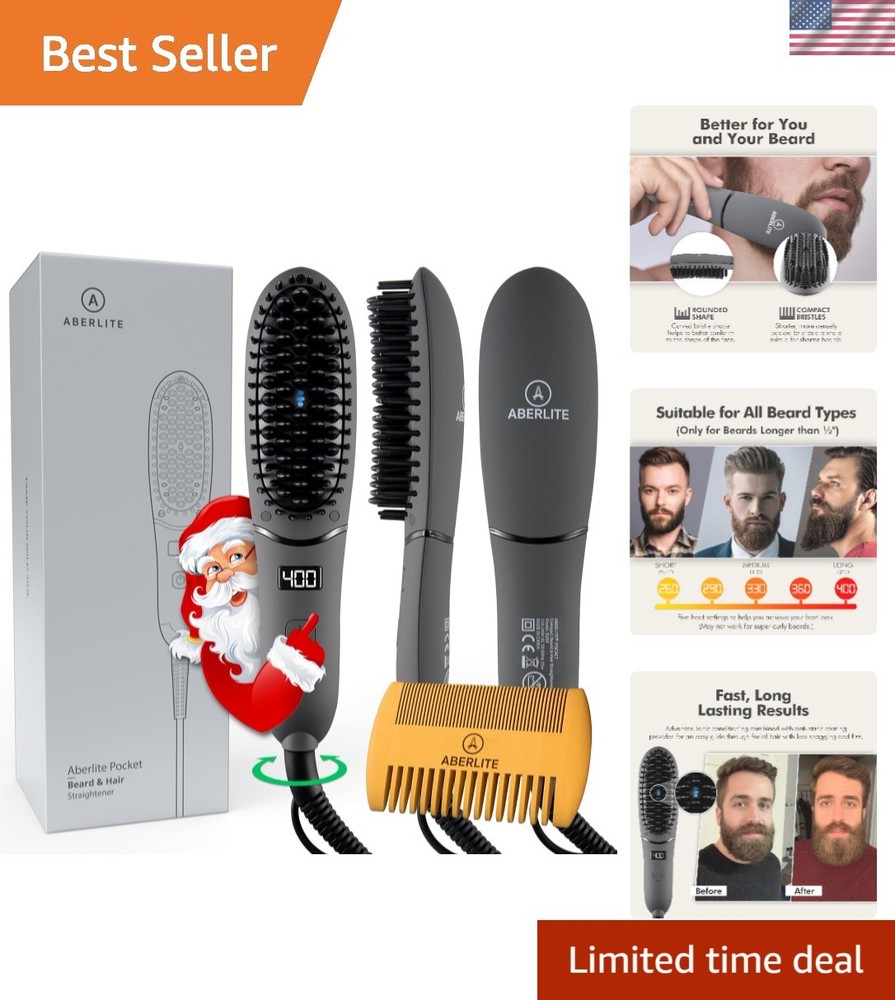 Portable Beard Straightening Comb with Ionic Technology for Effortless Styling