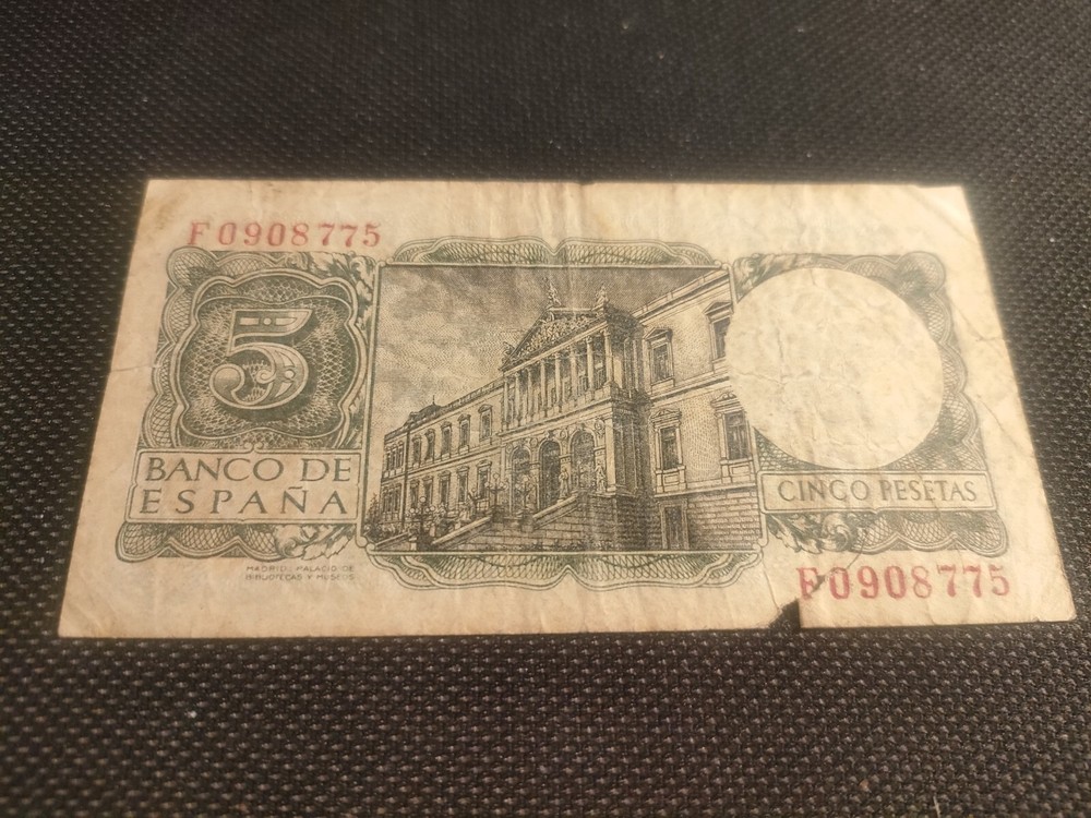 Banknote, Spain, 5 Pesetas, 1954
