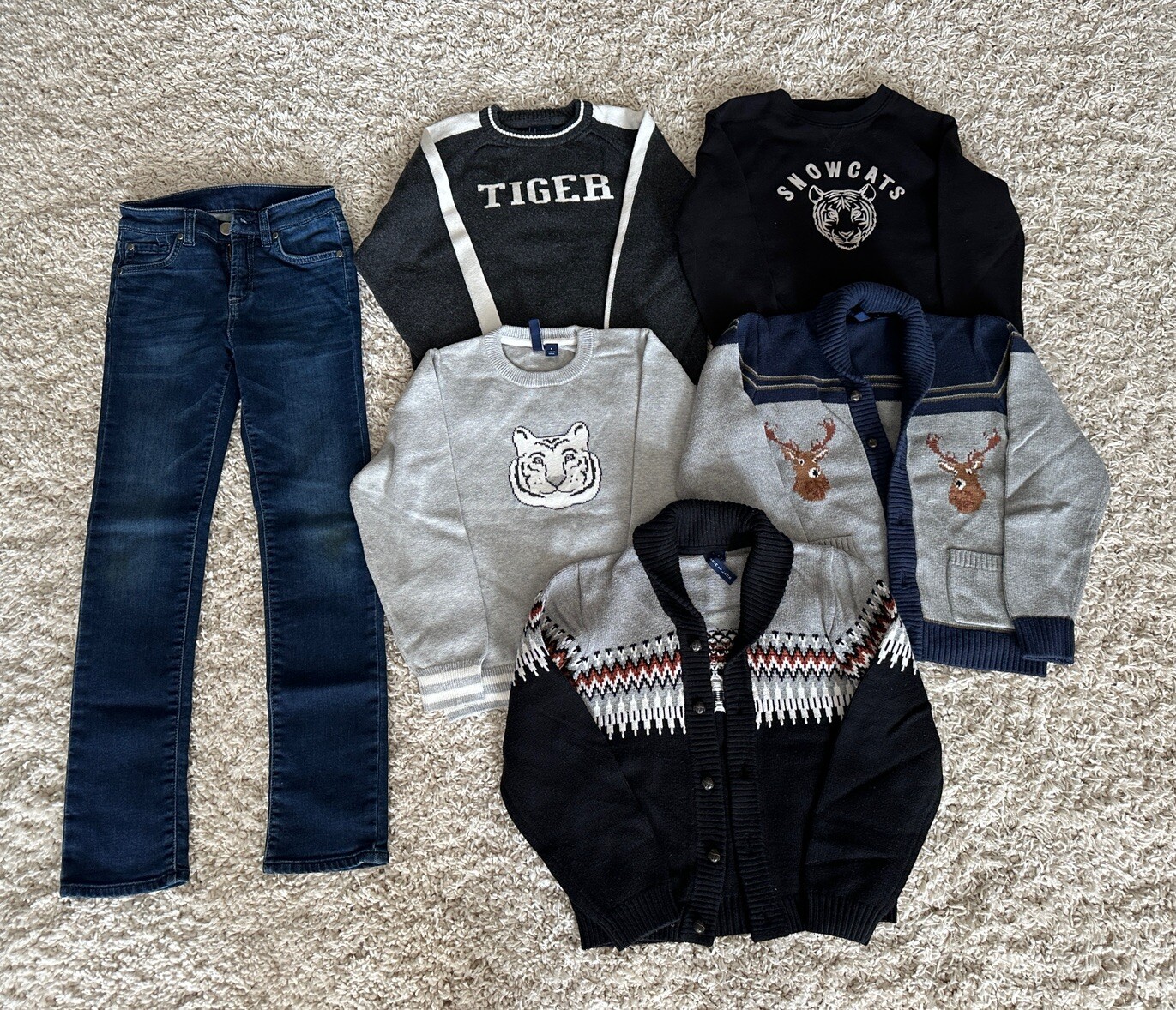 Mixed Clothes Lot of 15 Pieces Boy Size 8, 10,S, M Janie Jack, 7 For All Mankind