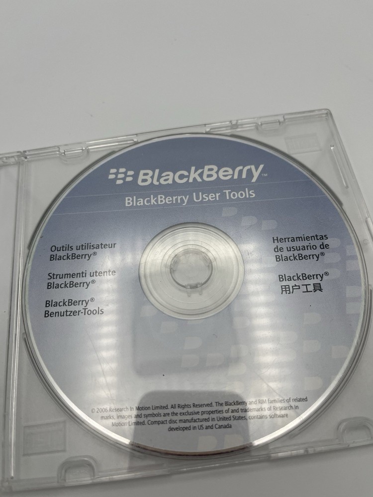 Blackberry User Tools Software (Windows PC CD-ROM, 2006)