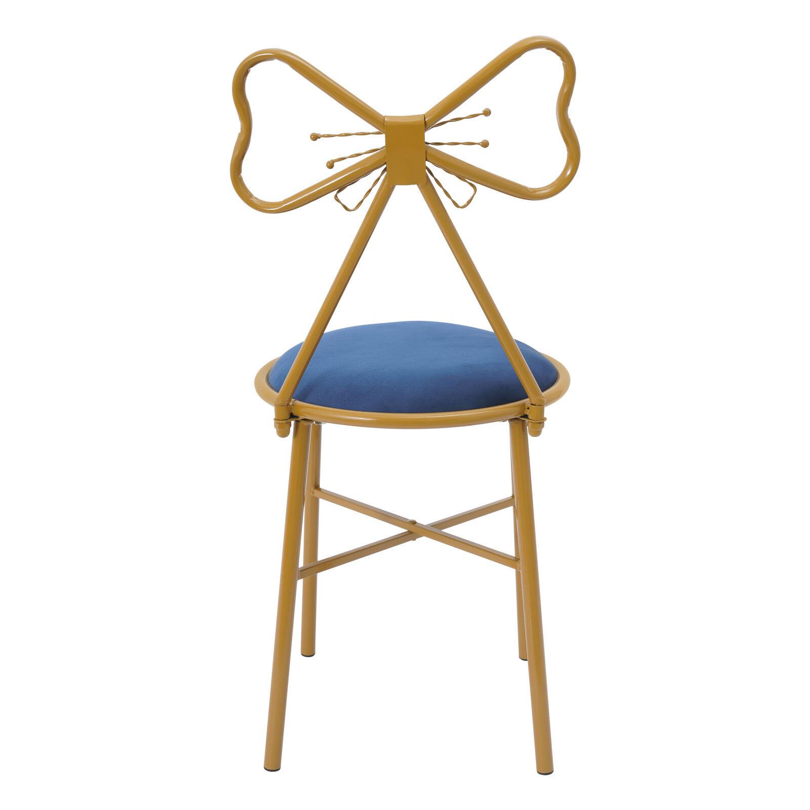 Elegant Butterfly Backrest Chair - Velvet Vanity & Dining Stool