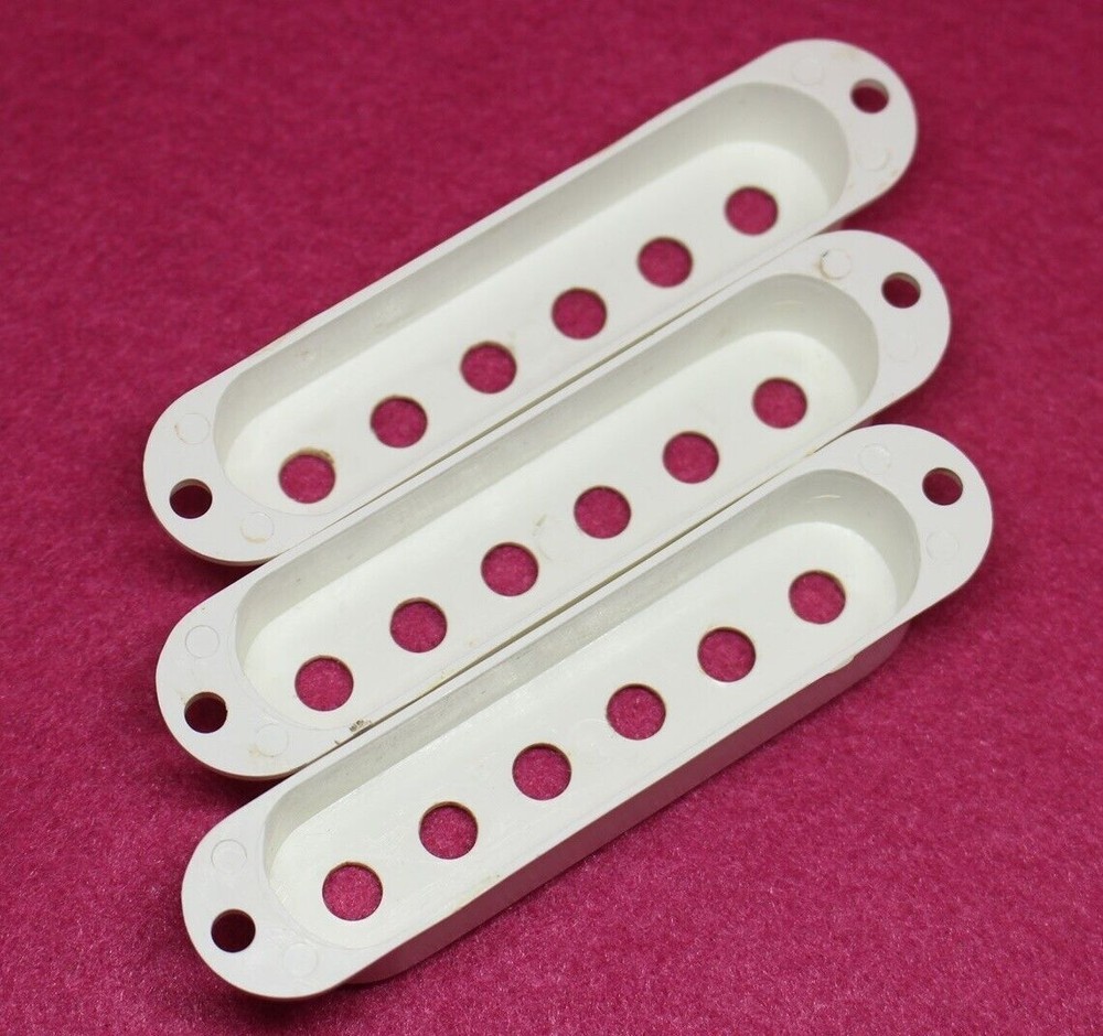 Aged Bakelite Style Pickup Covers Set For Stratocaster White