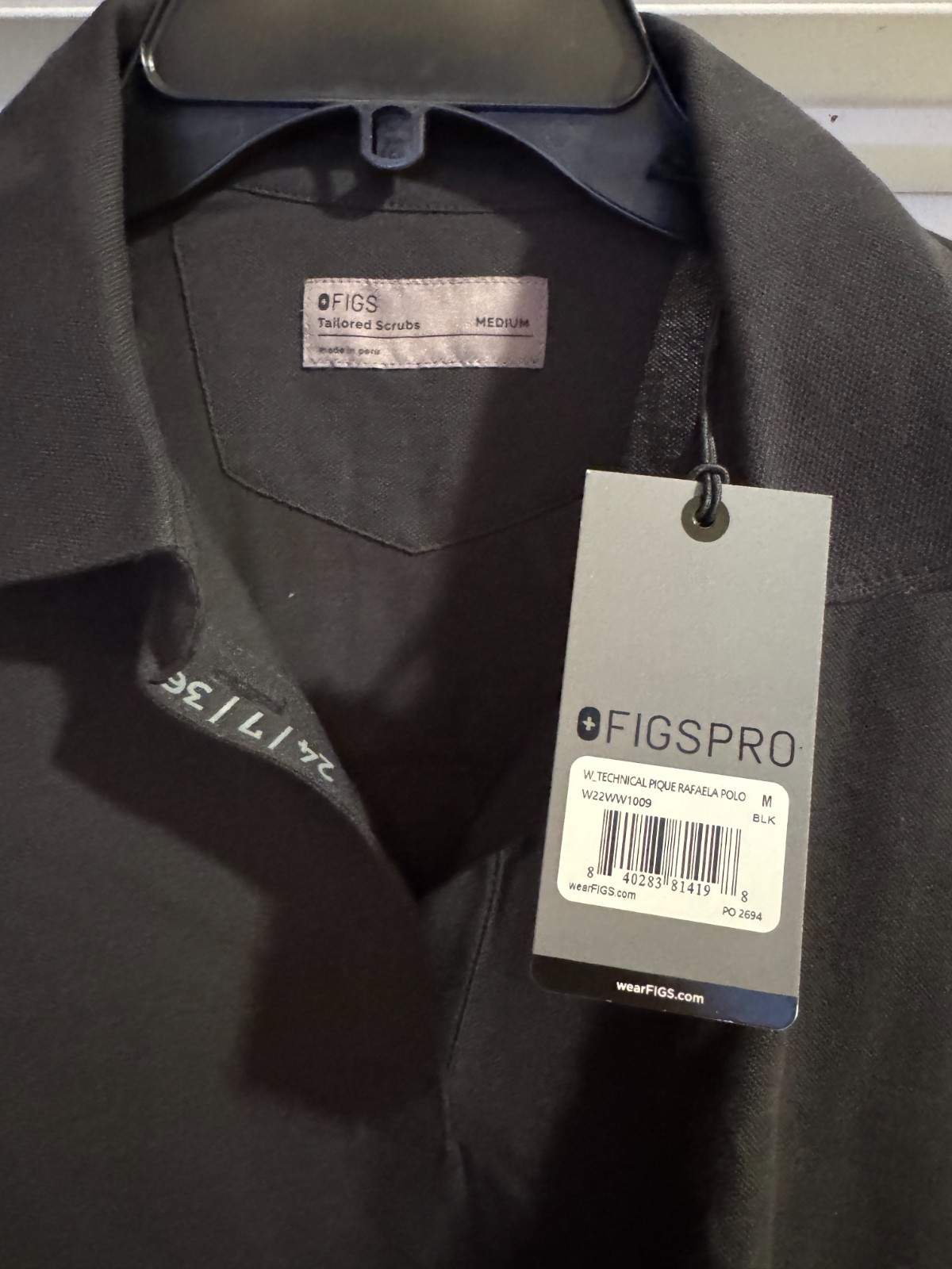 Figs FigsPro Technical Rafaela Polo Pique M CHOOSE COLOR Navy Black White