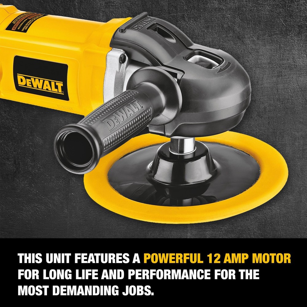 DEWALT Buffer Polisher, 7in9in, 12 amp, Variable Speed Dial 03,500 RPM’s, Sof...