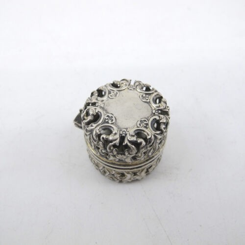 Sterling Silver Thimble Holder Case Pierced Scrolls NO MONOGRAM