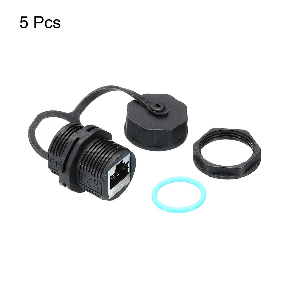 5Pack RJ45 Panel Mount Coupler Bulkhead Ethernet LAN Pass Through Connector