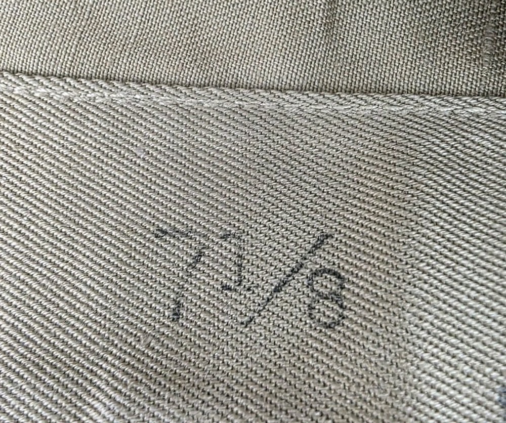 ORIGINAL WWII US ARMY INFANTRY OVERSEAS GARRISON KHAKI HAT CAP 8-33 • SIZE 7 1/8