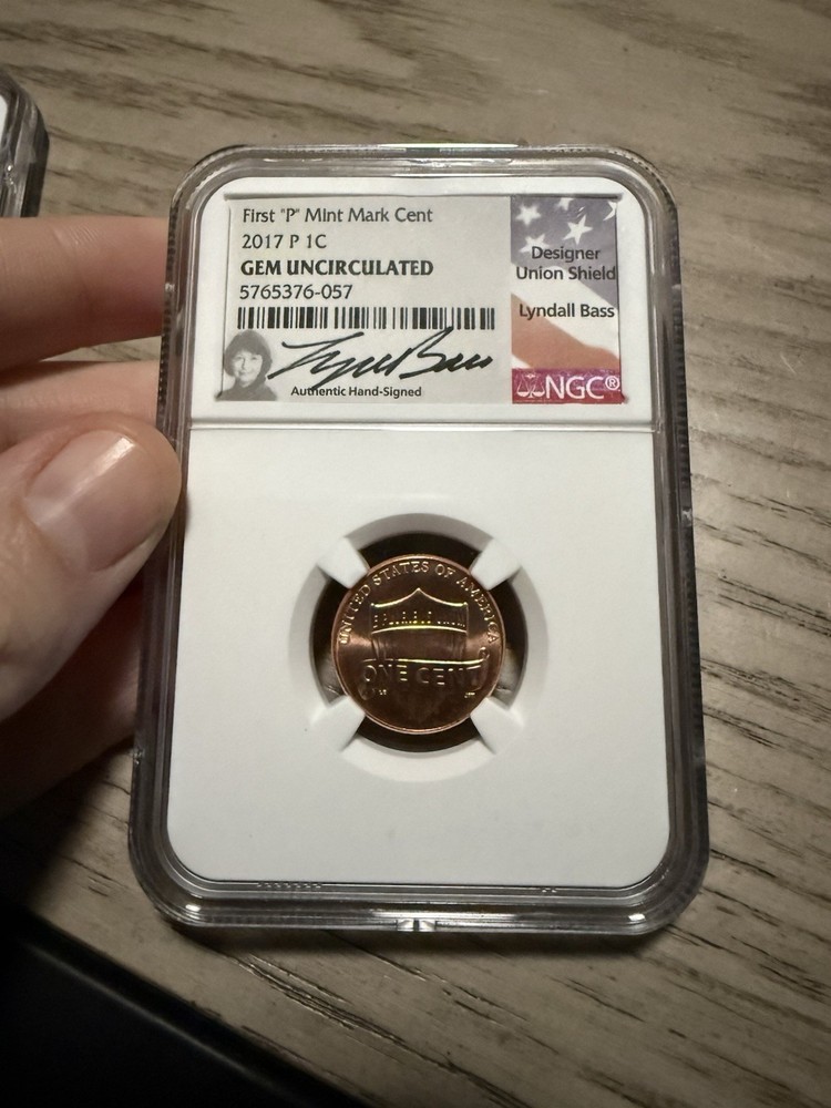 2017 Lincoln Shield Cent First 'P' Mint Mark NGC Gem Uncirculated RD