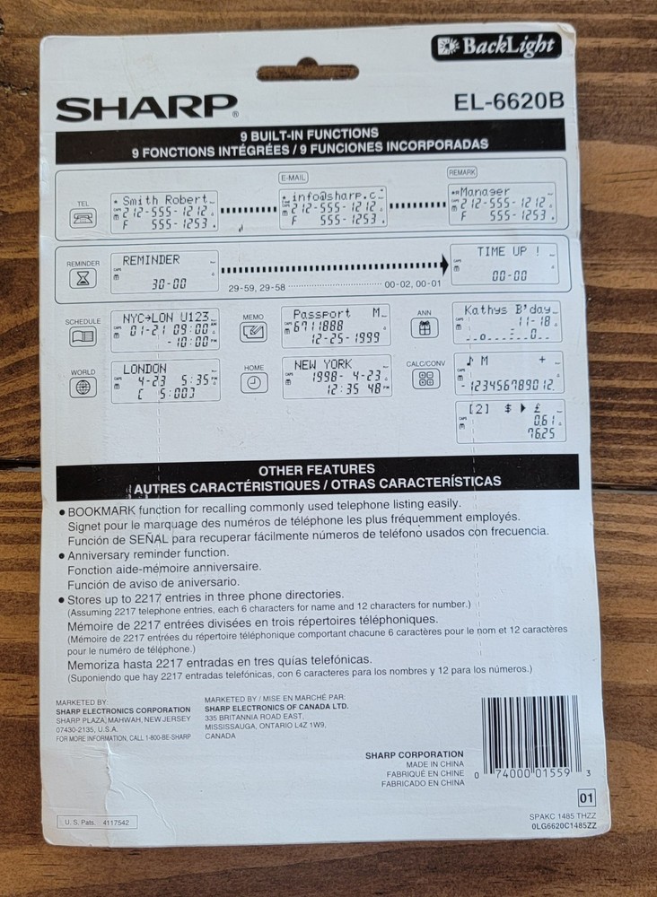 Sharp Memo Master Organizer - EL-6620B - Brand New - Untested