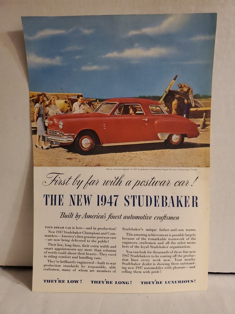 Advertisement 1947 Studebaker Commander Regal De Luxe 5 - Passenger Coupe