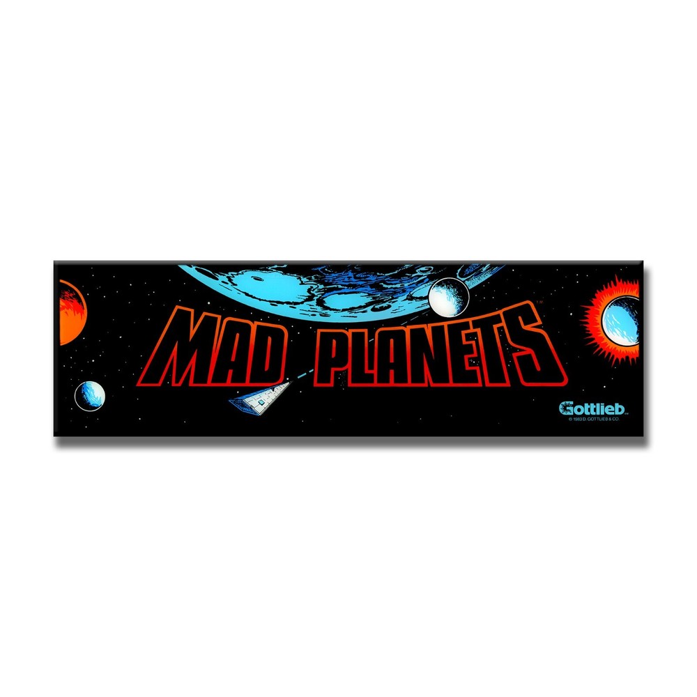 Mad Planets Premium Arcade Marquee Restoration Backlit Sign Insert
