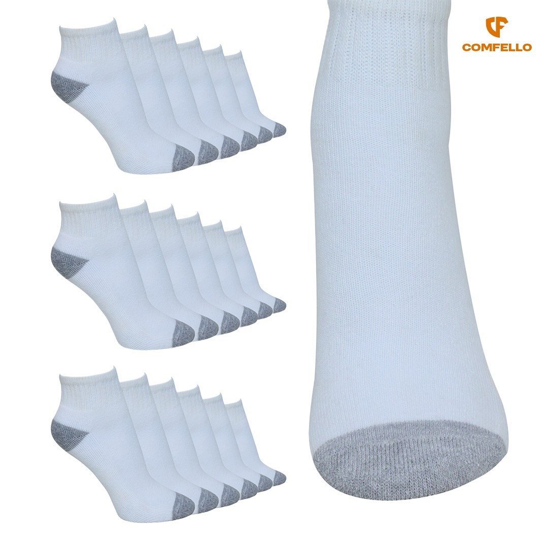 3-12 Pairs Mens Plain Solid Cotton Sports Ankle Athletic Socks Low Cut Size 9-13