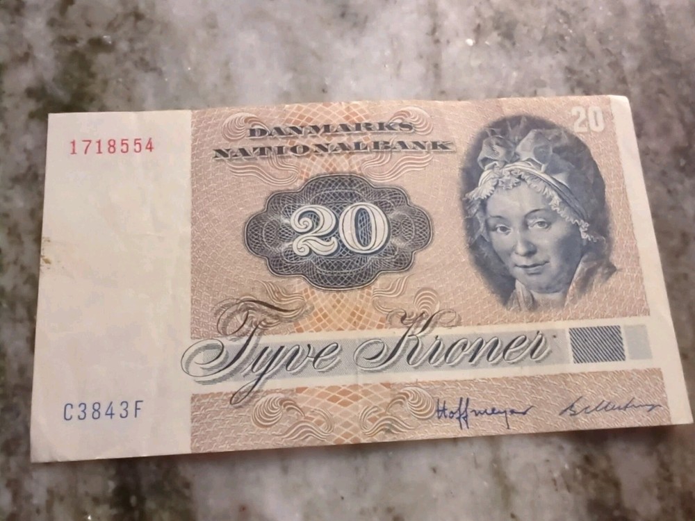 Denmark 20 Kroner 1972 Banknotes Circulated