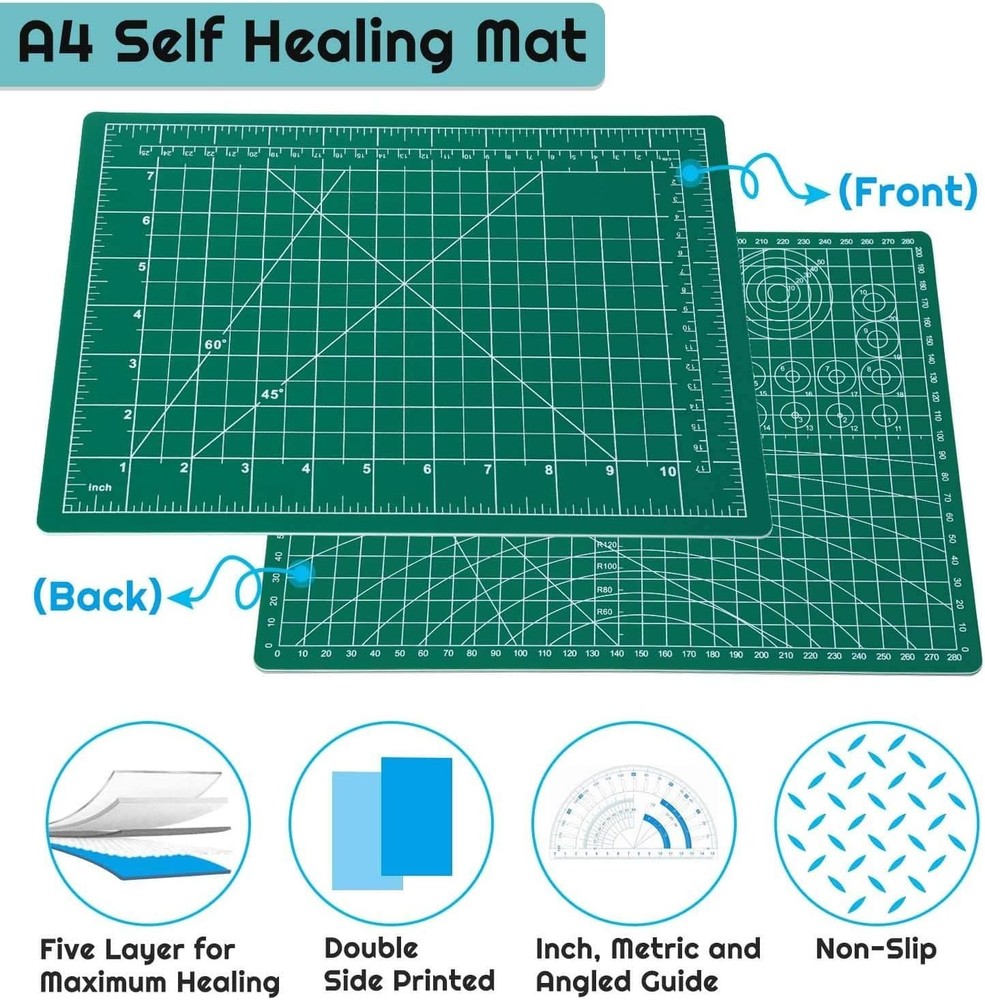 Versatile 12x9 Double-Sided Crafting Mat - Perfect for Precision Sewing Projects