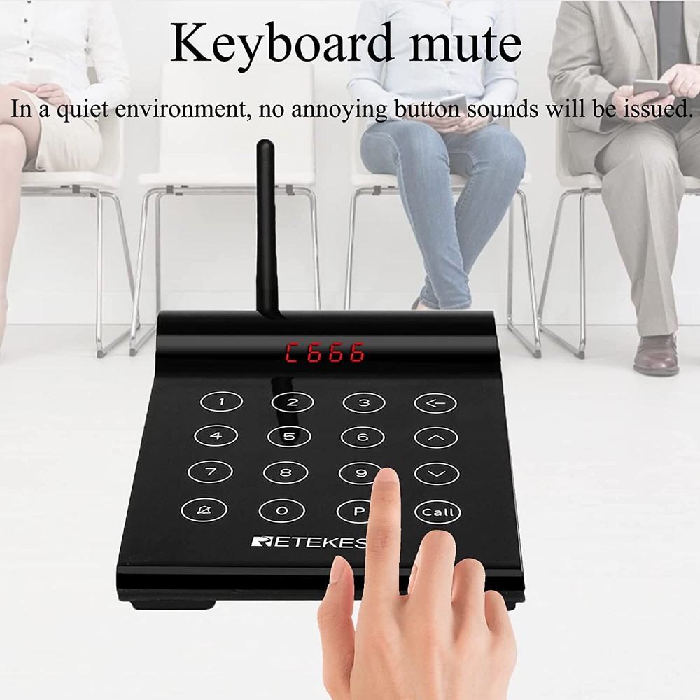 Retekess TD164 Wireless Paging Queuing Calling System Restaurant 10Coaster Pager