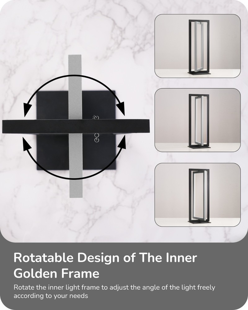 Modern LED Table Lamp, 750LM Stepless Dimmable Bedside Lamp, Adjustable