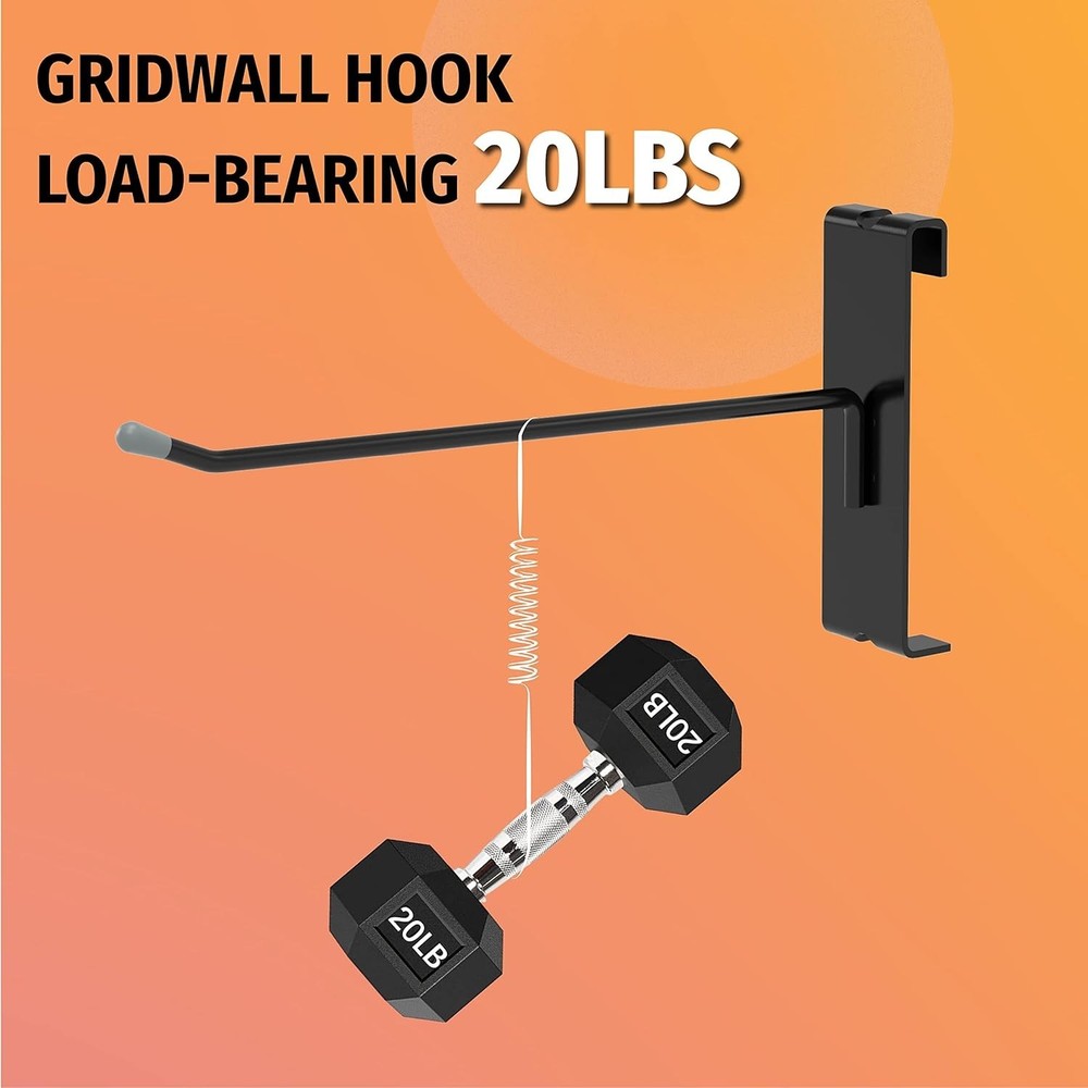 Industrial Black Powder-Coated Gridwall Hooks, 50-Pack – Durable Retail Solution