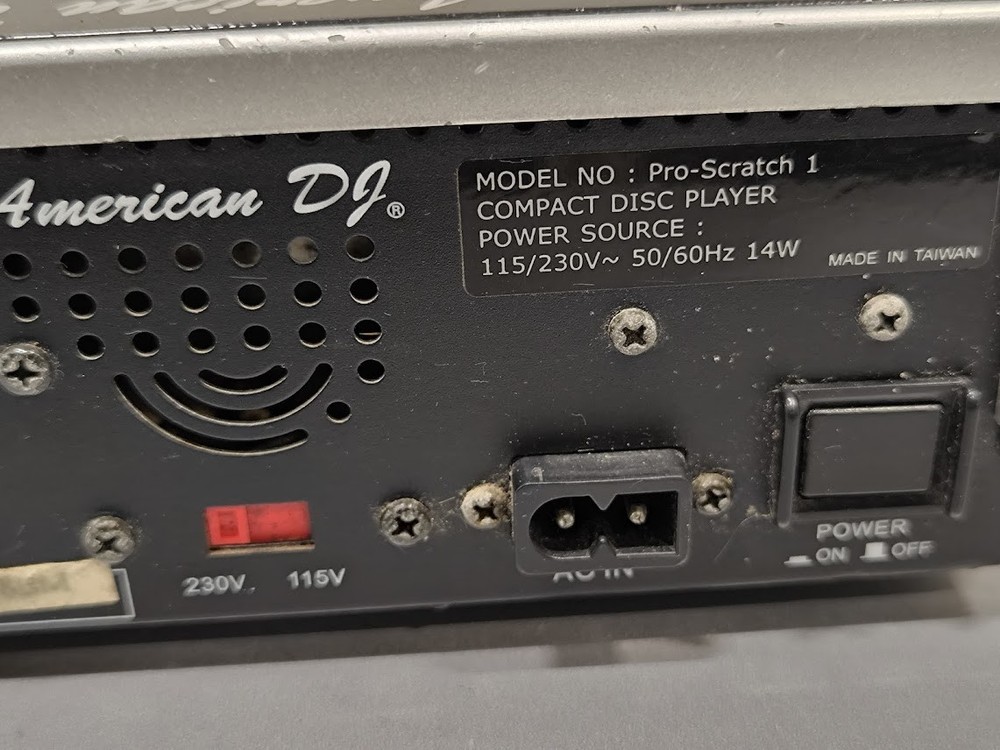American DJ Pro-Scratch 1 CD Player - Power Tested