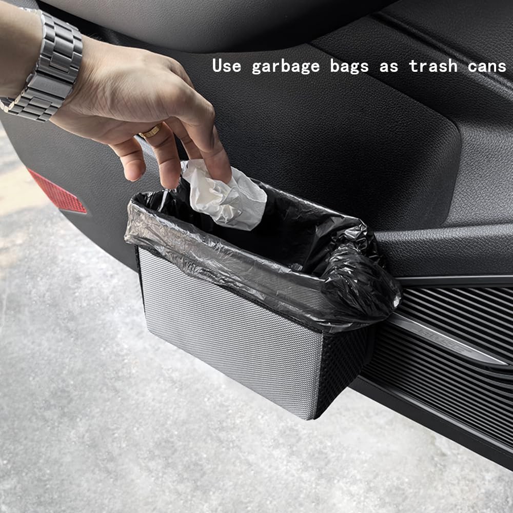 Car Trash Can, Foldable Multifunctional Hanging Storage Box Trash Can grey