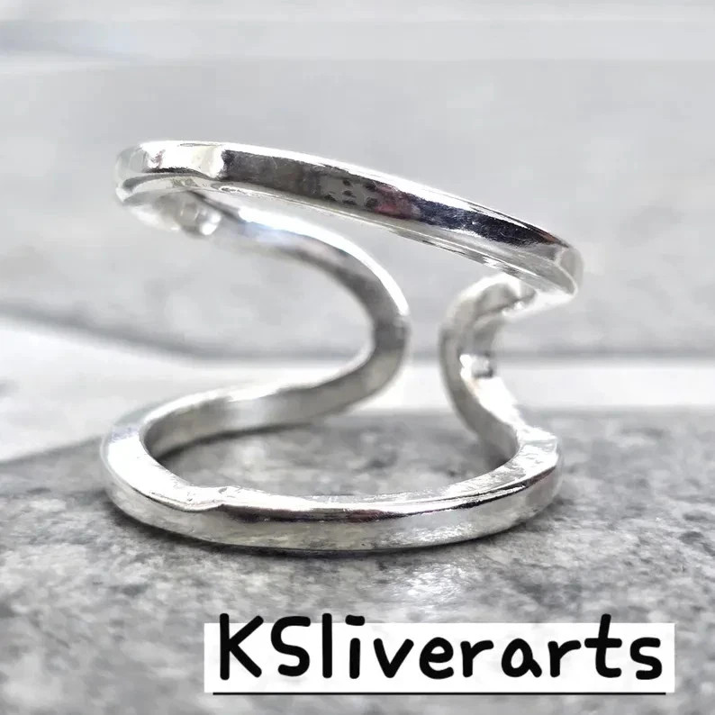 Splint Knuckle Ring 925 Silver Statement Both Ring Arthritis Ring Simple Midi Ri