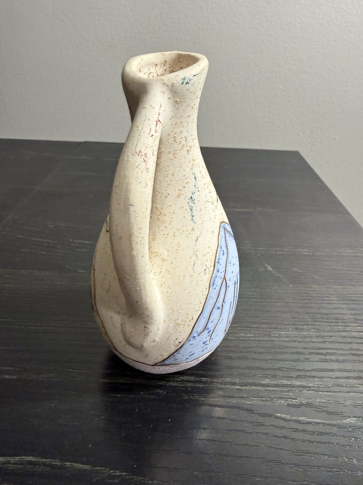 Handmade Southwestern Pitcher: Etched Gold Mountain