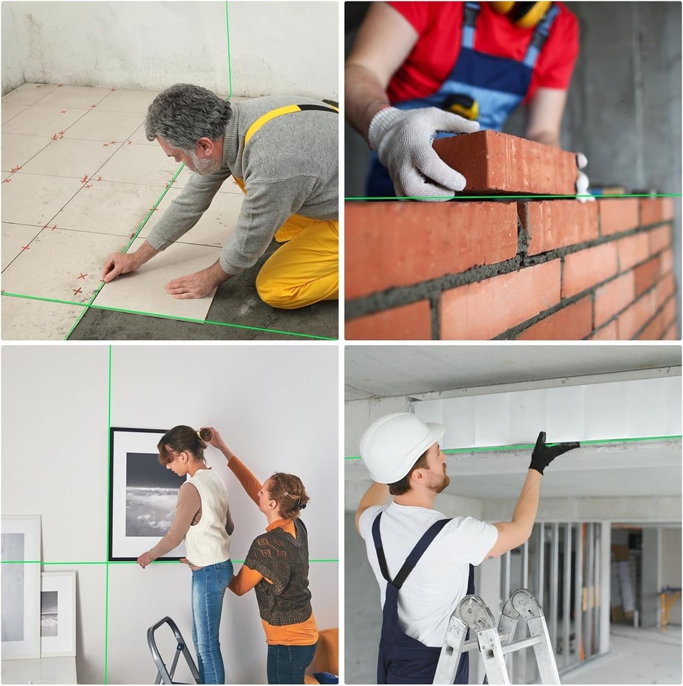 Precision 360° Green Laser Level with Remote & Easy Setup Magnetic Wall Bracket