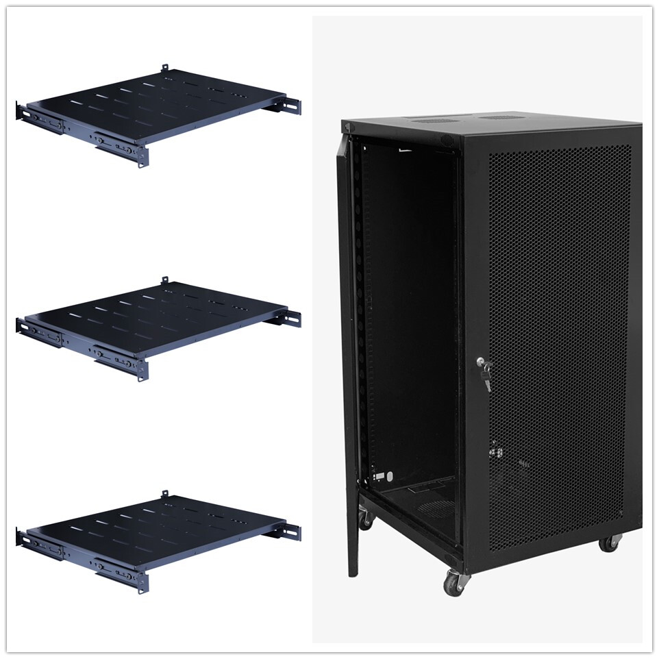 18U Wall Mount Network Server Cabinet Rack Enclosure Lock Door 22.75" Depth