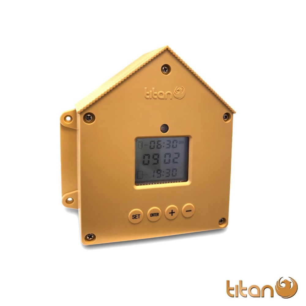 Chicken House Door operner MAX Power 11lbs lift. With Light Sensor and TImer