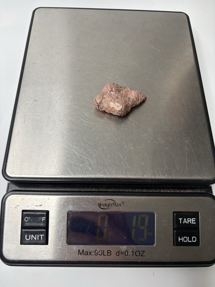 Pure Native Michigan Solid Copper Nugget Specimen Keweenaw Peninsula Mineral