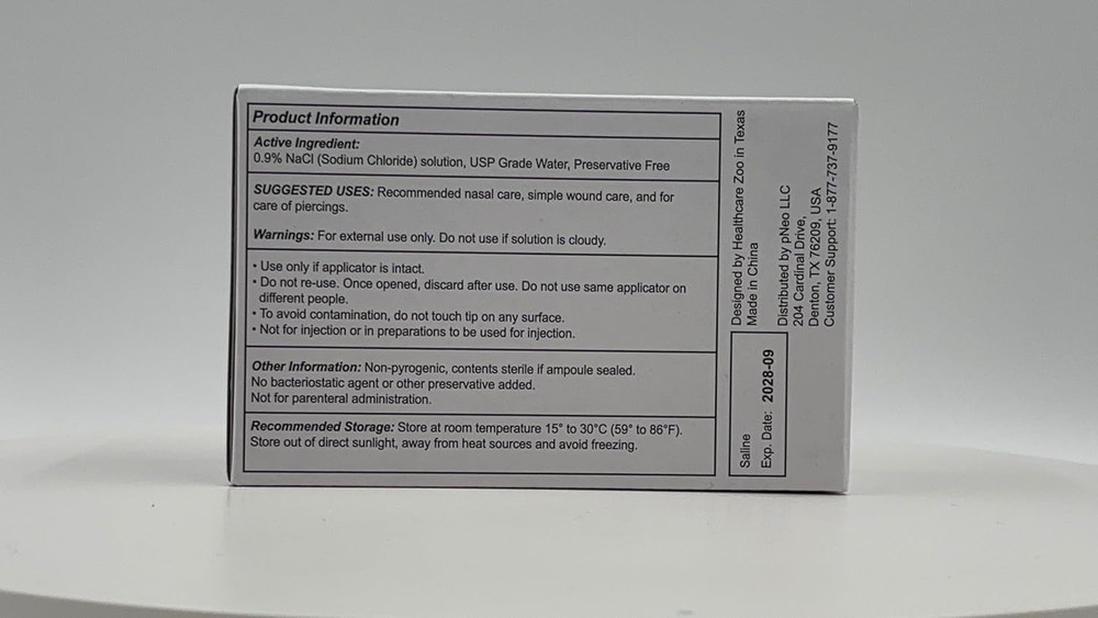 Saline Solution, 0.9% Sodium Chloride, 30 Single-Use 5Ml Tubes
