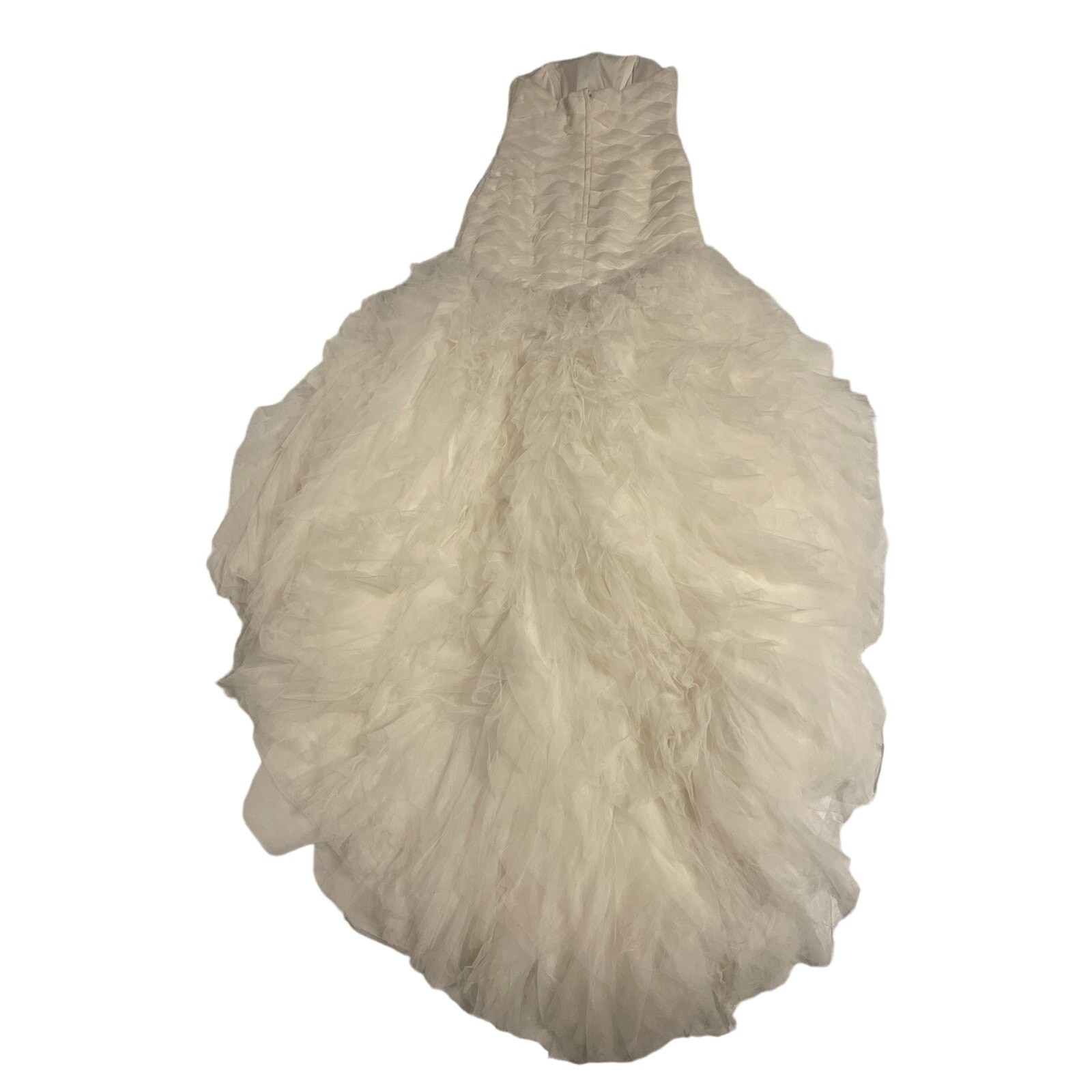 Galina Signature Ivory Size 12 Style SWG523 Wedding Gown Basket Woven Bodice