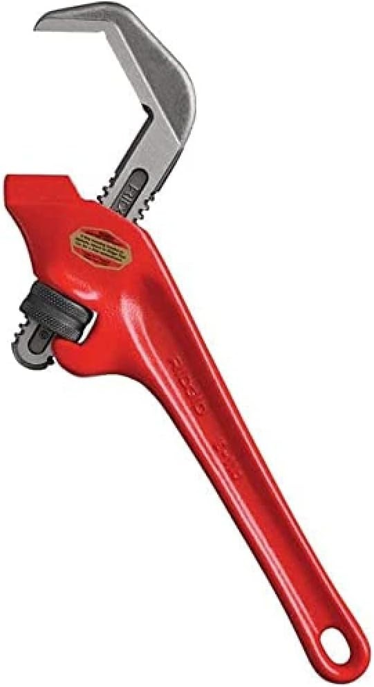 E-110 Offset Hex Pipe Wrench, 9.5", Red