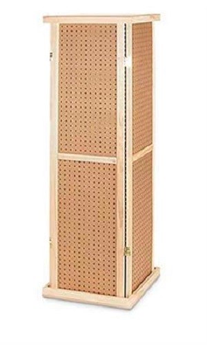 Pegboard Tower Display 4 Sided Spinner Top Base Hinged Rotating Peg Board 5' H