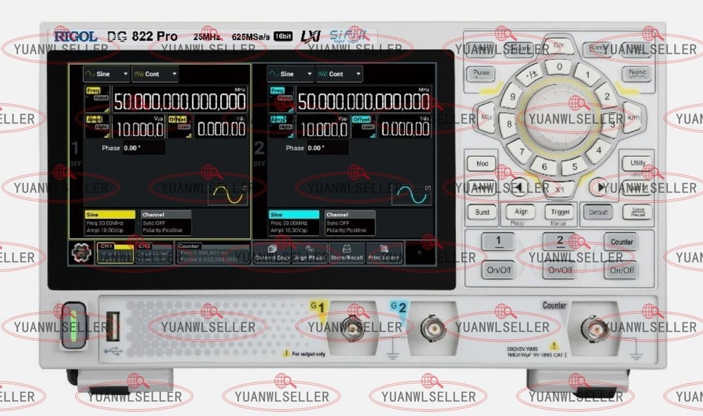 NEW ONE Rigol DG822 Pro Function/Arbitrary Waveform Generator 2 Channel 25 MHz