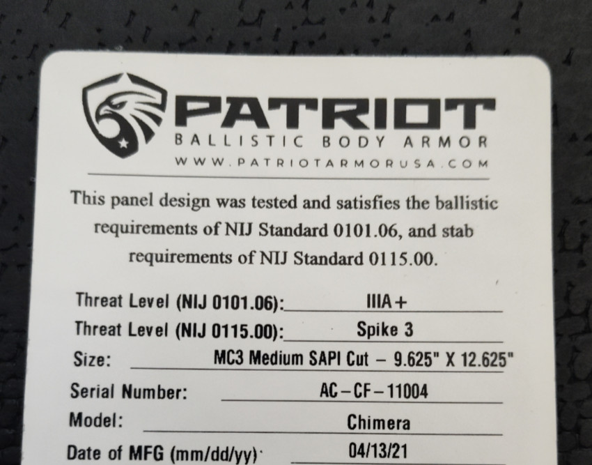 Chimera Female cut IIIA+ plate