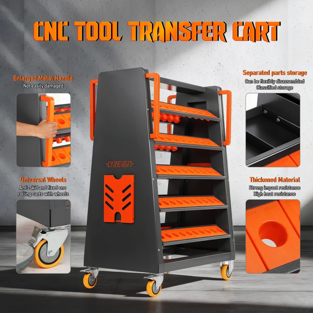 Rolling CNC Tool Carts CNC Tool Storage Rack CNC Mobile Tool Cabinet Tool Rack