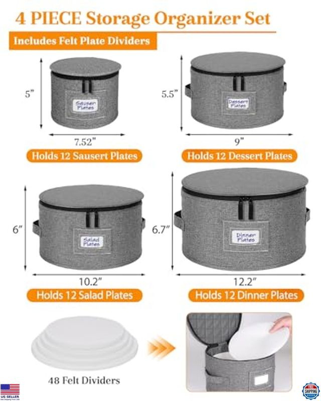 punemi China Storage Containers, Dish Storage with Rigid Top Side Bottom Support